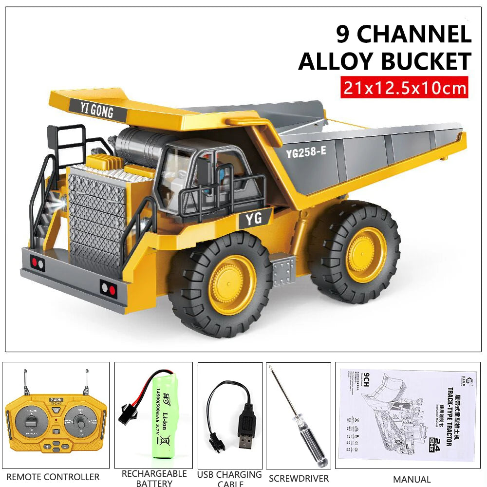 RC Excavator & Dumper Truck – 2.4G Remote Control Construction Toy Foamivia