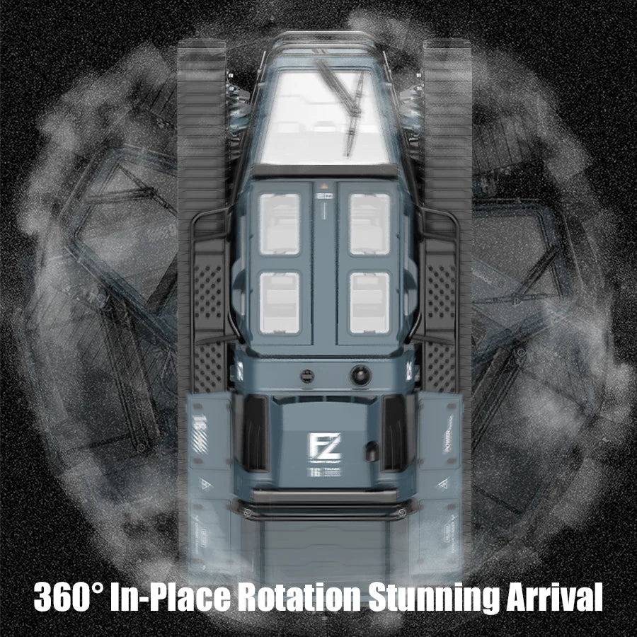 JJRC C8812 LED Light Full Scale Tracked Tank Simulation Model Toy RC Car Model Drift Remote Control Off-Road Vehicle Boy Gift Foamivia