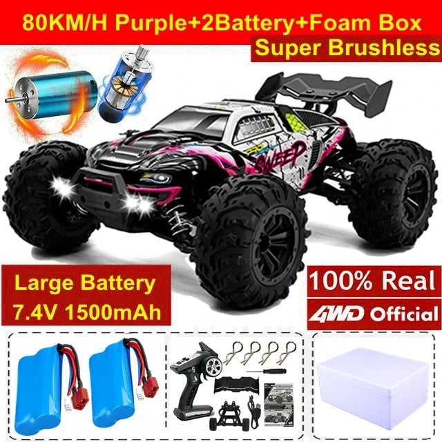 4WD RC Off-Road Buggy – Brushless 80KM/H High-Speed Car Foamivia