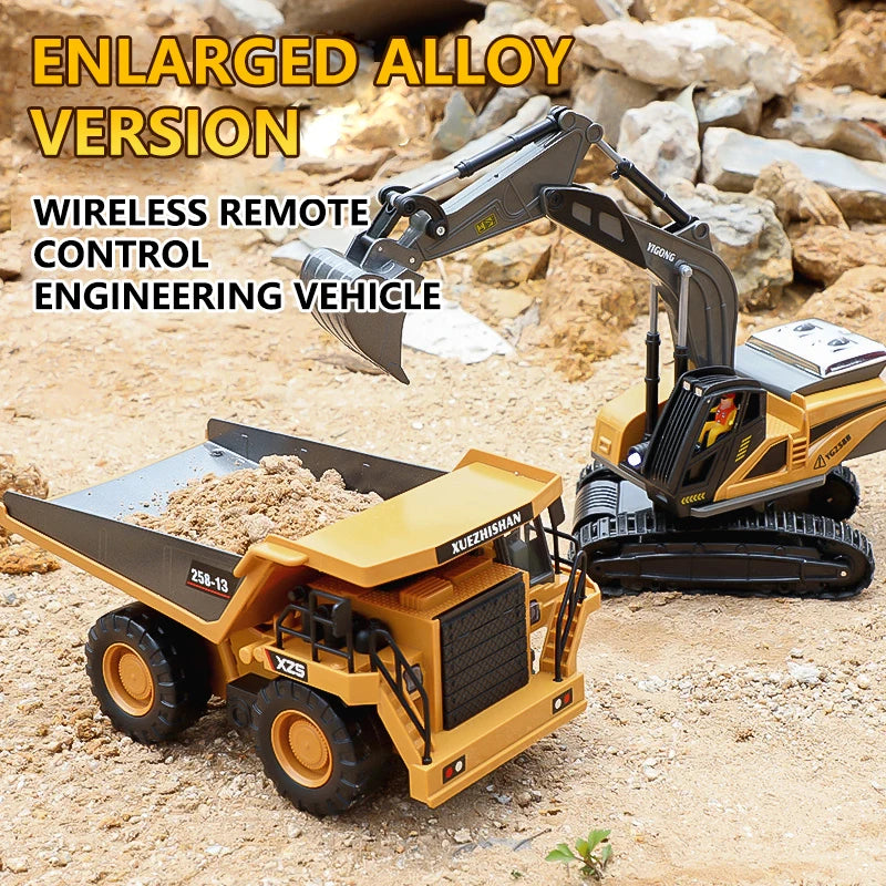 RC Excavator & Dumper Truck – 2.4G Remote Control Construction Toy Foamivia