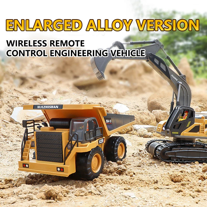 RC Excavator & Dumper Truck – 2.4G Remote Control Construction Toy Foamivia