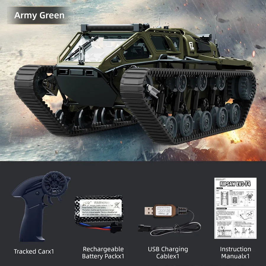 JJRC C8812 RC Tracked Tank with LED Lights – Remote Control Off-Road Car Foamivia