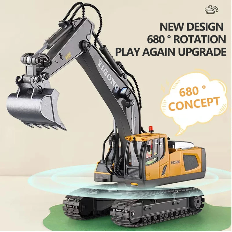 RC Excavator & Dumper Truck – 2.4G Remote Control Construction Toy Foamivia