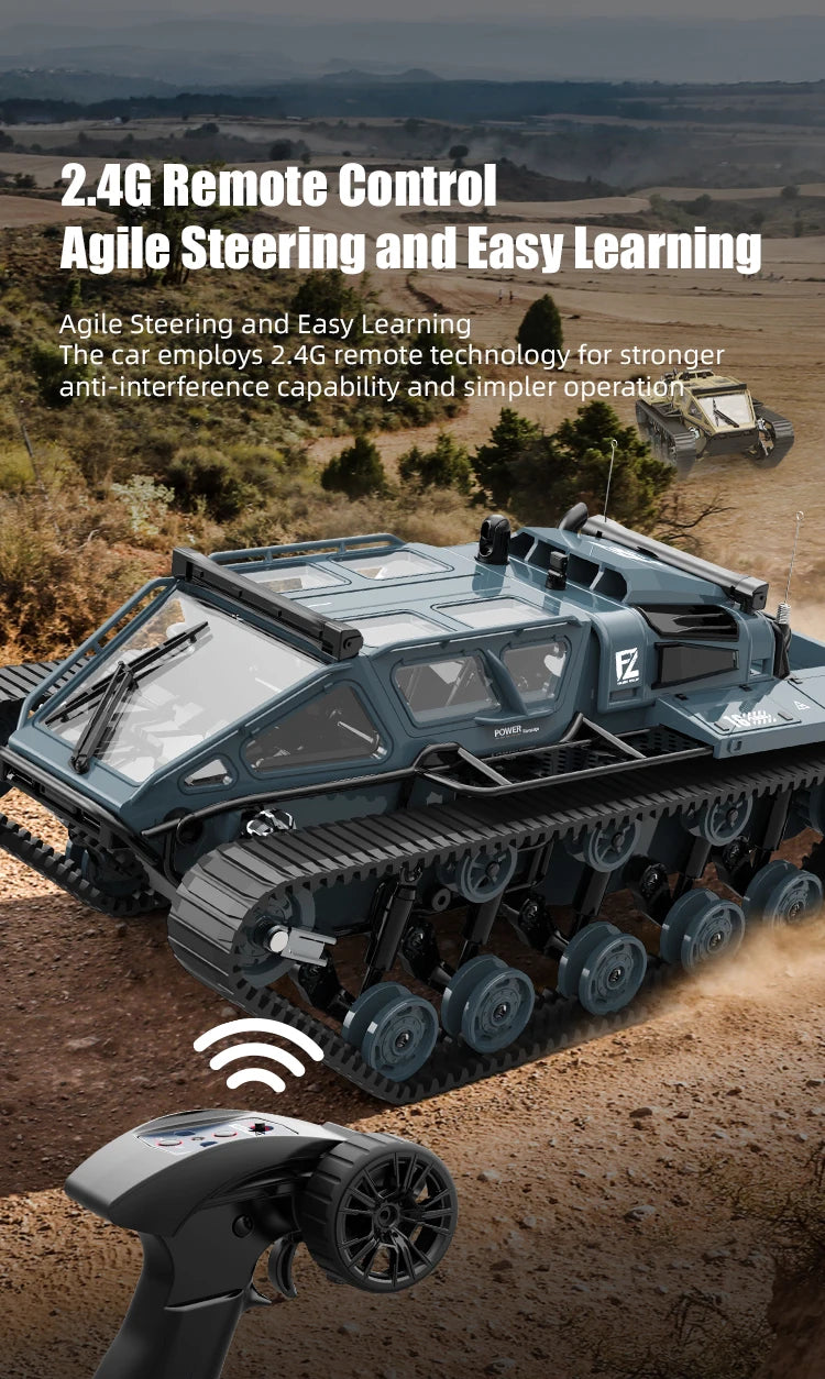 JJRC C8812 RC Tracked Tank with LED Lights – Remote Control Off-Road Car Foamivia