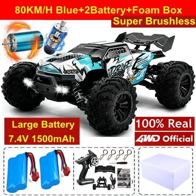 4WD RC Off-Road Buggy – Brushless 80KM/H High-Speed Car Foamivia