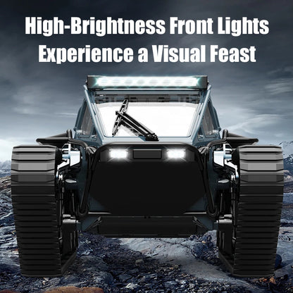 JJRC C8812 LED Light Full Scale Tracked Tank Simulation Model Toy RC Car Model Drift Remote Control Off-Road Vehicle Boy Gift Foamivia
