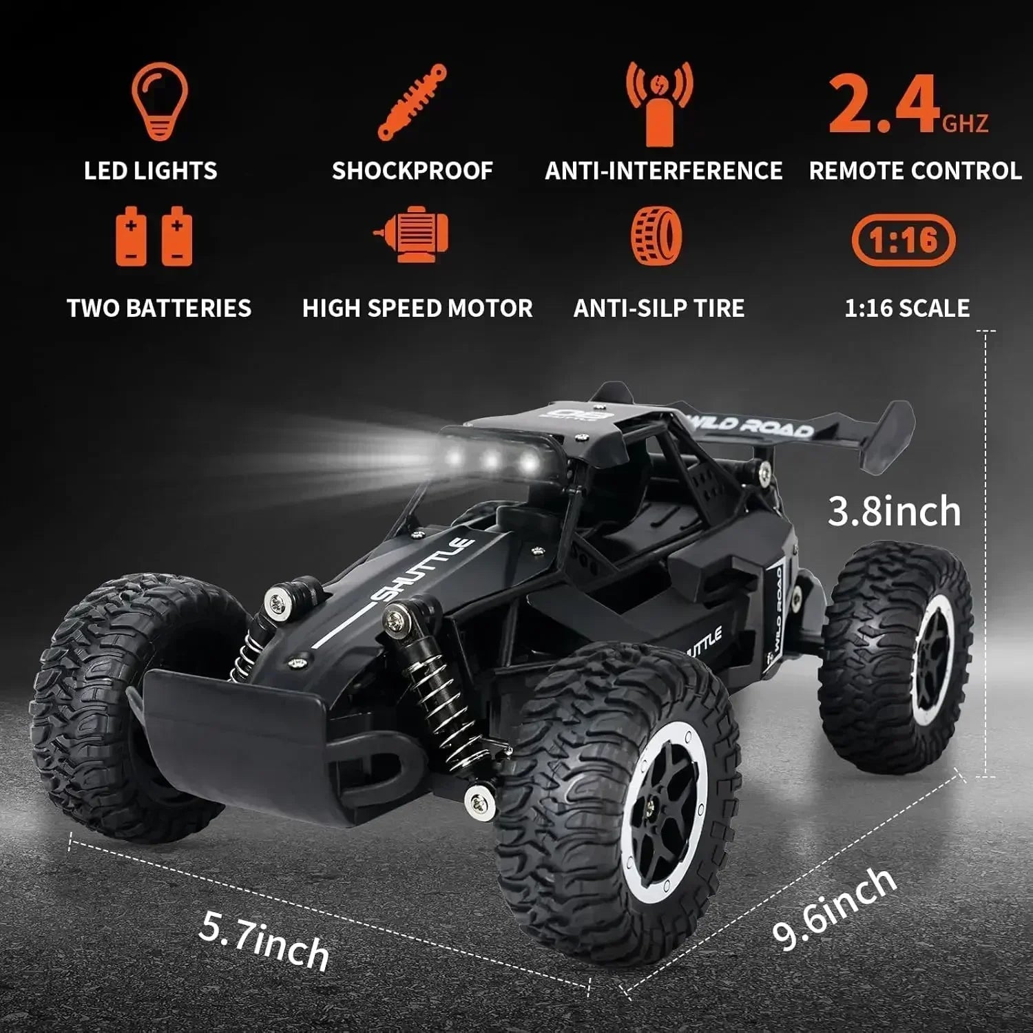 RC Drift Car – 2WD 20KM/H High-Speed with LED Lights Foamivia